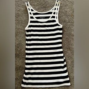 Merona black and white stripped tank.